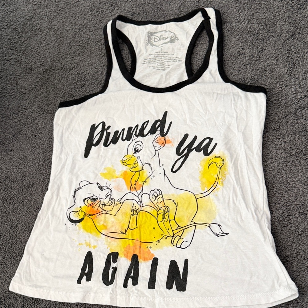 Disney White and Black Lion King Tank Top